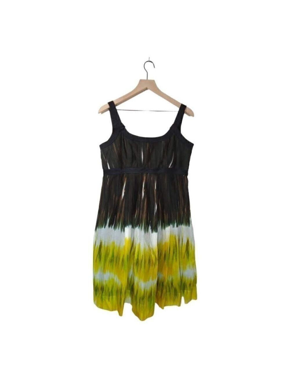Calvin Klein Sleeveless Dip Dyed Cotton Knee Length Dress Sz 14